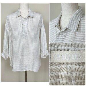 CP Shades 100% Linen Gigi Top Oversized Relaxed Fit Womens Size XS Coastal Boxy